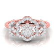 floral prong cluster diamond ring in rose gold