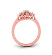 floral round cut cluster lab-grown diamond ring in rose gold