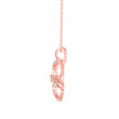 flower shape prong diamond pendant necklace in rose gold