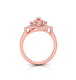 Geometric Round Cut Lab-Grown Diamond Rose Gold Ring