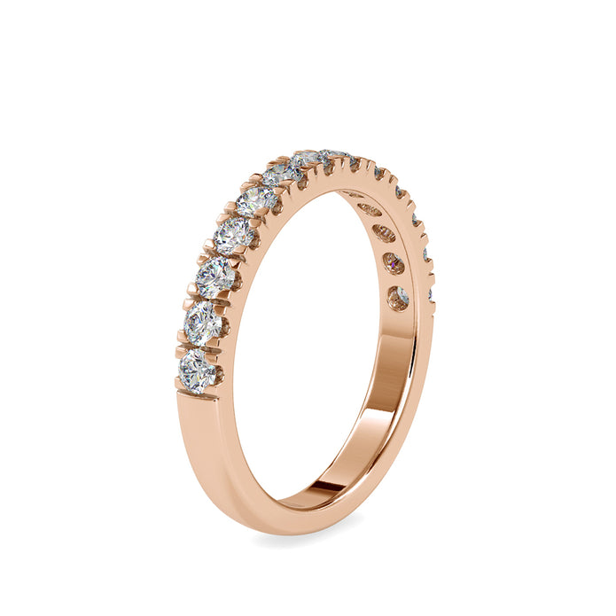 pave half eternity lab-grown diamond ring in rose gold