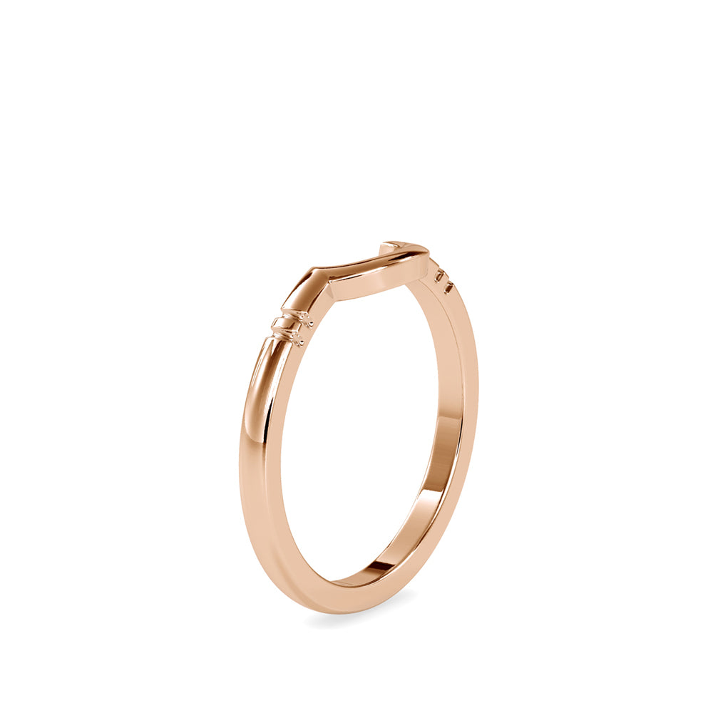 half moon shape rose gold band