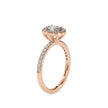 oval halo lab-grown diamond ring in rose gold