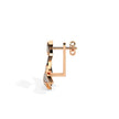leaf cluster diamond stud earrings in rose gold
