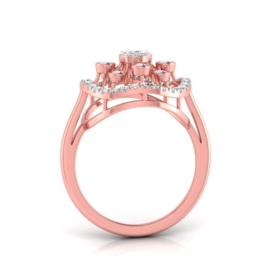 marquise cluster diamond ring in rose gold