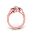 marquise floral shield cluster lab-grown diamond rose gold ring
