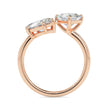 marquise and princess toi et moi lab-grown diamond ring in rose gold