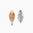marquise prong set diamond stud earrings in rose gold