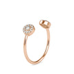 open cuff halo diamond ring in rose gold