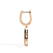 pave diamond hoop drop earrings in rose gold