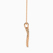 rope style open heart pendant necklace in rose gold