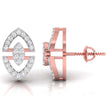 round cluster diamond stud earrings in rose gold