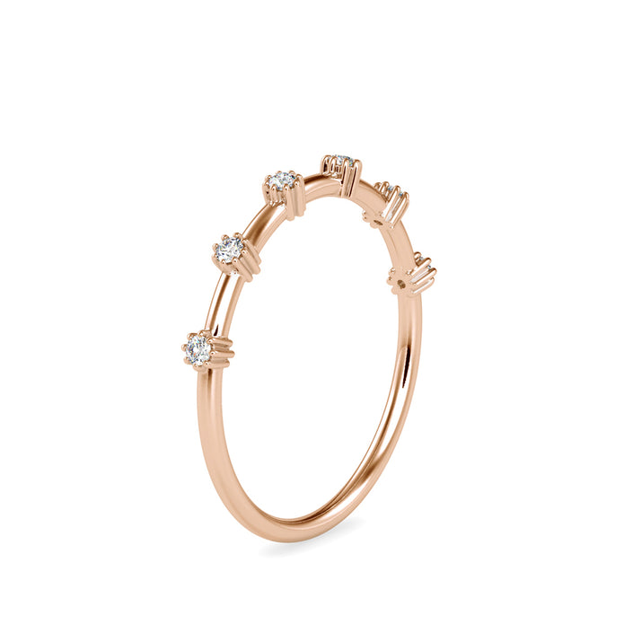 round cut prong diamond ring in rose gold