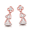 round diamond dangler earrings in rose gold