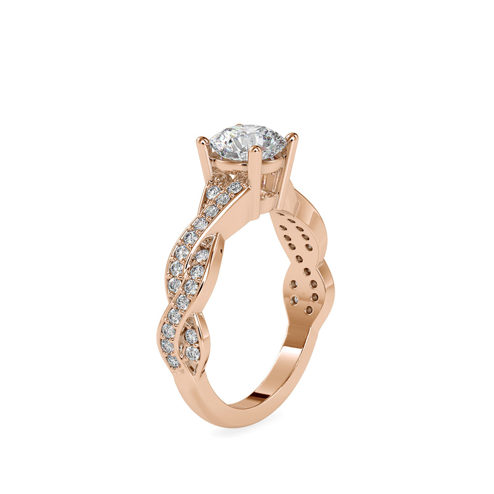 round solitaire diamond ring in rose gold