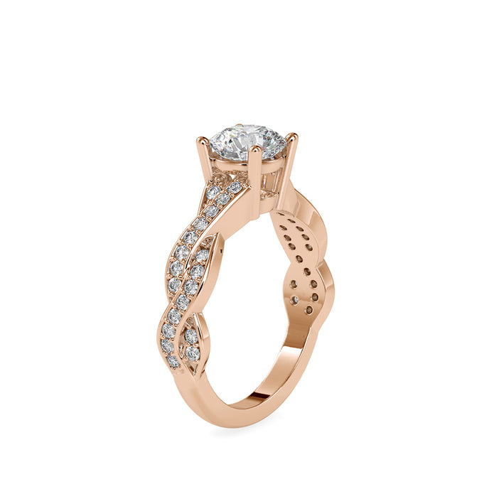 round solitaire diamond ring in rose gold