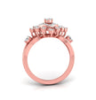 square halo prong set lab-grown diamond ring rose gold