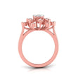 Starburst Design Round Cut Lab-Grown Diamond Rose Gold Ring