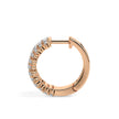 triple row diamond hoop earrings in rose gold