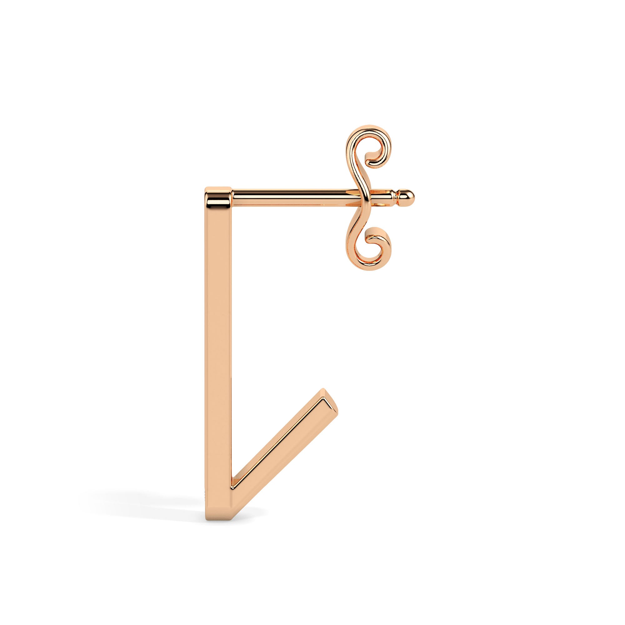 vertical bar diamond drop earrings in rose gold