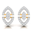 round cluster diamond stud earrings in yellow gold