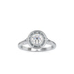 round cut bezel halo lab-grown diamond ring in white gold