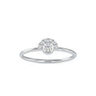 round cut bezel diamond ring in white gold