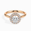 round cut halo diamond ring in yellow gold