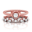 round cut lab-grown diamond enhancer ring in rose gold