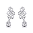 Round Cut Lab-Grown Diamond White Gold Dangler Earrings