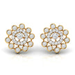 round diamond stud earrings in yellow gold