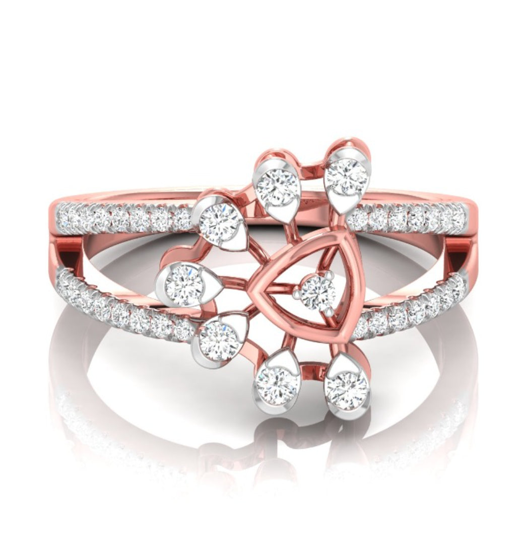 round cut prong set diamond ring in rose gold