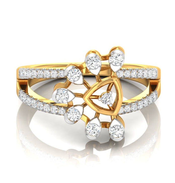 round cut prong set diamond ring in yellow gold