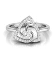 round cut triple loop lab-grown diamond ring in white gold