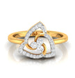 round cut triple loop lab-grown diamond ring in yellow gold