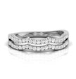 round cut wave design lab-grown diamond band in white gold