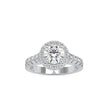 round halo lab-grown diamond ring in white gold