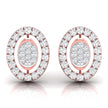 round diamond stud earrings in rose gold