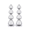 round diamond dangler earrings in white gold