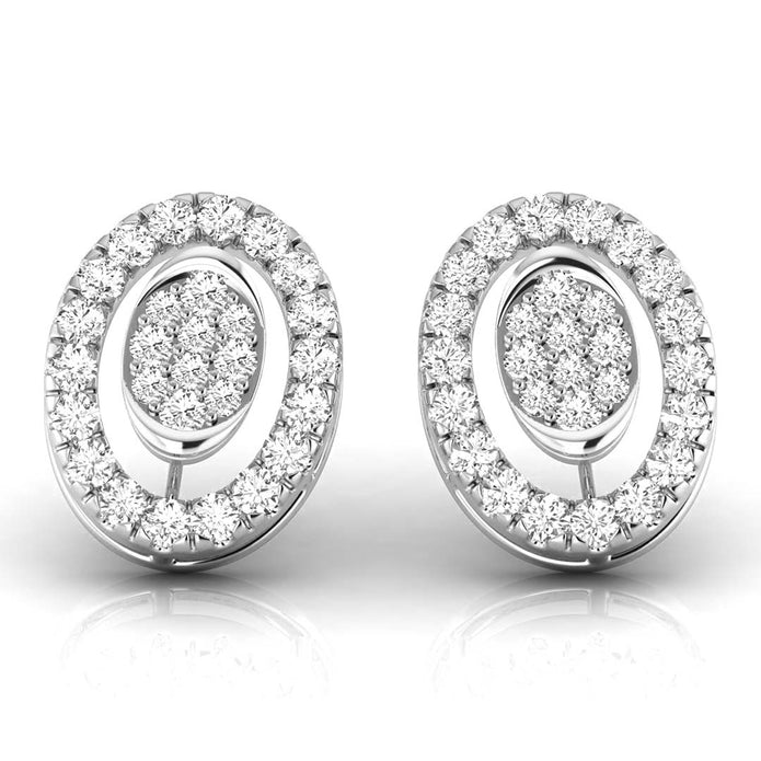 round diamond stud earrings in white gold