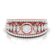 round and marquise cut lab-grown diamond band in rose gold