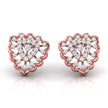 round diamond stud earrings in rose gold