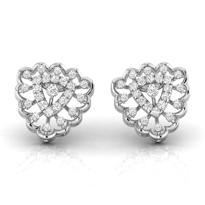 round diamond stud earrings in white gold