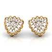 round diamond stud earrings in yellow gold