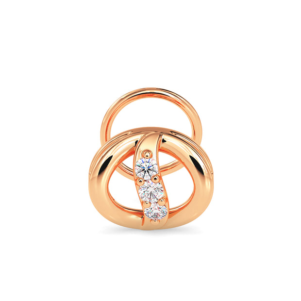 Rose Gold Round Prong Lab-Grown Diamond Stud Nosepin