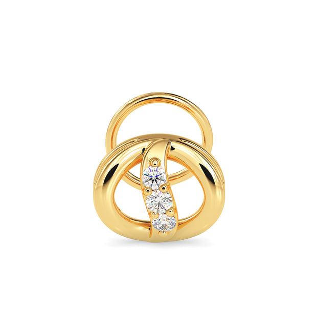 Yellow Gold Round Prong Lab-Grown Diamond Stud Nosepin