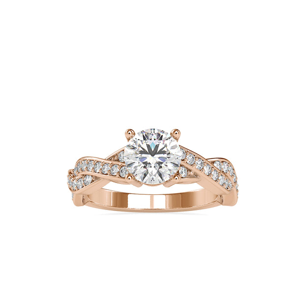 round solitaire diamond ring in rose gold