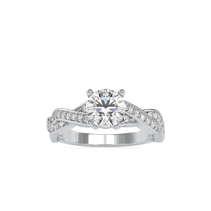 round solitaire diamond ring in white gold
