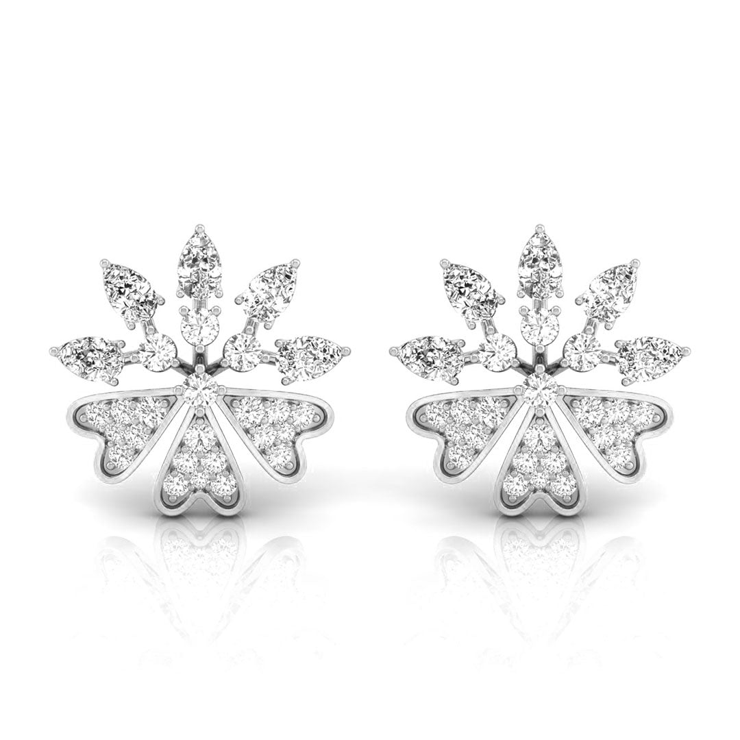 0.48Ct Floral Shape Cluster Lab-Grown Diamond Gold Stud Earrings