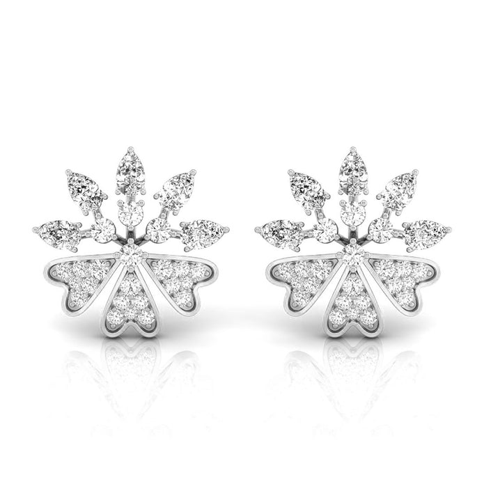 0.48Ct Floral Shape Cluster Lab-Grown Diamond Gold Stud Earrings